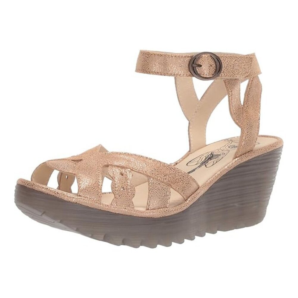Fly London Women's Fly Ankle Strap Wedge Sandals Size 38